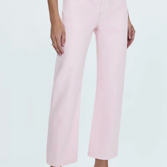 Pistola NWT Lexi mid rise bowed straight blush pink jeans size 31 - Picture 2 of 11